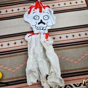 Vintage Halloween Spearhead Hanging Inflatable Bloody Skeleton Ghost 1993
